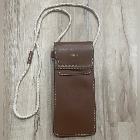 Celine Leather Phone Sunglass Pouch Crossbody Strap - Picture 2 of 9